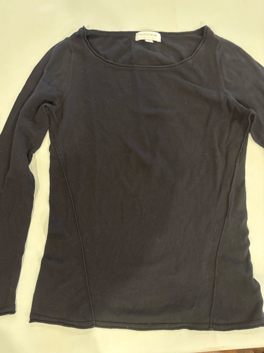 Nordstrom Black Long Sleeve Scoop Neck Top